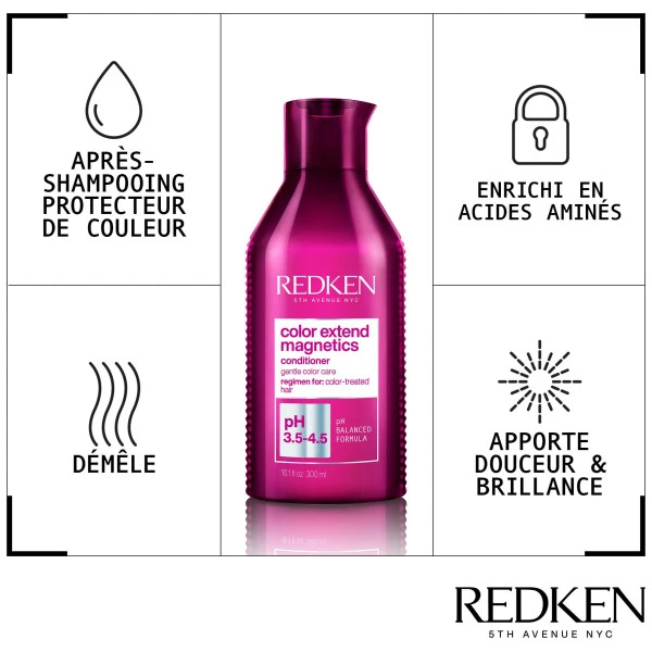 Après-shampooing Cheveux Colorés Color Extend Magnetics Redken 300ML 5 Après-shampooing Cheveux Colorés Color Extend Magnetics Redken 300ML - Image 3
