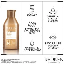 Après-shampooing Hydratant Cheveux Secs All Soft Redken 300ML -Beauty Care Soldes apres shampooing hydratant cheveux secs all soft redken 300ml 6