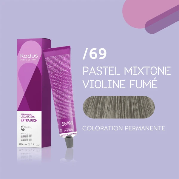 Coloration Permanente /69 Pastel Mixtone Violine Fumé Kadus 60ML 5 Coloration Permanente /69 Pastel Mixtone Violine Fumé Kadus 60ML - Image 3