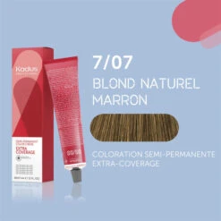 Coloration Semi-permanente Extra Coverage 7/07 Blond Naturel Marron Kadus 60ML -Beauty Care Soldes coloration semi permanente extra coverage 707 blond naturel marron kadus 60ml 2