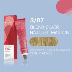 Coloration Semi-permanente Extra Coverage 8/07 Blond Clair Naturel Marron Kadus 60ML 10 Coloration Semi-permanente Extra Coverage 8/07 Blond Clair Naturel Marron Kadus 60ML -Beauty Care Soldes coloration semi permanente extra coverage 807 blond clair naturel marron kadus 60ml 2