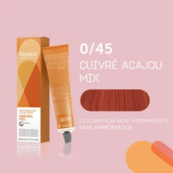 Coloration Semi-permanente Sans Ammoniaque 0/45 Cuivré Acajou Mix Kadus 60ML -Beauty Care Soldes coloration semi permanente sans ammoniaque 045 cuivre acajou mix kadus 60ml 2