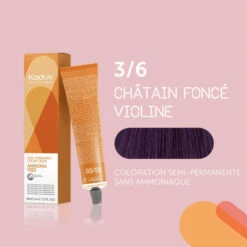 Coloration Semi-permanente Sans Ammoniaque 3/6 Châtain Foncé Violine Kadus 60ML -Beauty Care Soldes coloration semi permanente sans ammoniaque 36 chatain fonce violine kadus 60ml 2