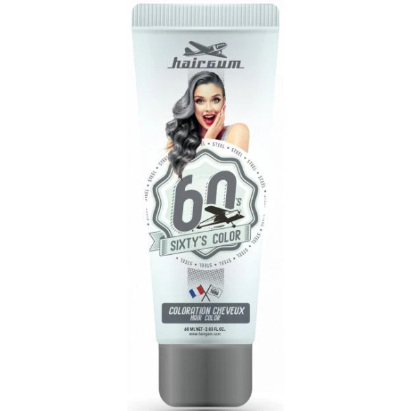 Crème Colorante Sixty's Color - Argenté HAIRGUM 60ML 3 Crème Colorante Sixty's Color - Argenté HAIRGUM 60ML