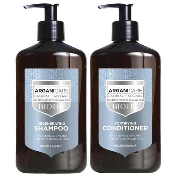 Duo Cheveux Secs & Abimés Biotine Arganicare 3 Duo Cheveux Secs & Abimés Biotine Arganicare