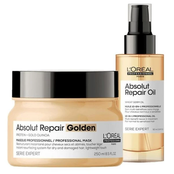 Duo Huile & Masque Routine Absolut Repair Gold L'Oréal Professionnel 3 Duo Huile & Masque Routine Absolut Repair Gold L'Oréal Professionnel