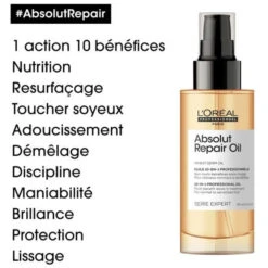 Huile 10-en-1 Absolut Repair L'Oréal Professionnel 90ML -Beauty Care Soldes huile 10 en 1 absolut repair l oreal professionnel 90ml 1 3