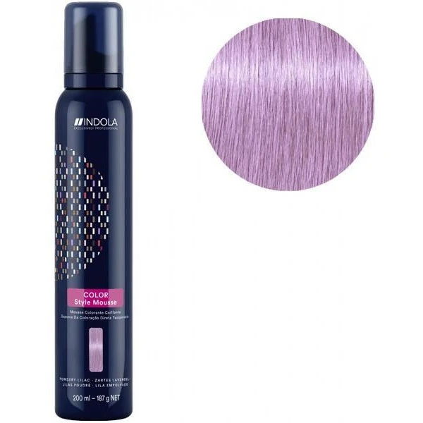 Mousse Colorante Coiffante Lilas Poudré Indola 200ML 3 Mousse Colorante Coiffante Lilas Poudré Indola 200ML