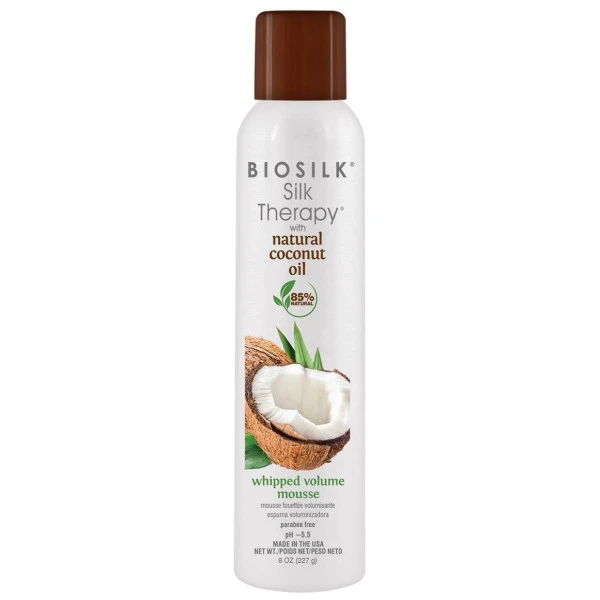 Mousse Volume Silk Therapy Coconut Oil Biosilk 227gr 3 Mousse Volume Silk Therapy Coconut Oil Biosilk 227gr