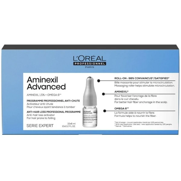 Programme Anti-chute Aminexil Advanced L'Oréal Professionnel 10x6ML 3 Programme Anti-chute Aminexil Advanced L'Oréal Professionnel 10x6ML
