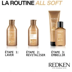 Routine Hydratante Cheveux Secs All Soft Redken -Beauty Care Soldes routine hydratante cheveux secs all soft redken 7