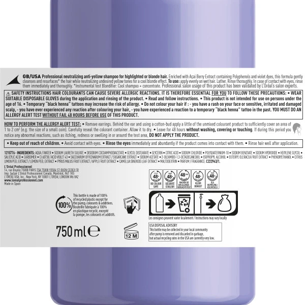 Shampooing Blondifier Cool L'Oréal Professionnel 750ML 11 Shampooing Blondifier Cool L'Oréal Professionnel 750ML - Image 9