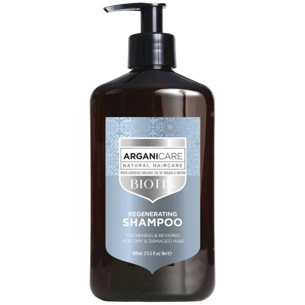 Shampooing Régénérant Cheveux Secs Biotine Arganicare 400ML 3 Shampooing Régénérant Cheveux Secs Biotine Arganicare 400ML