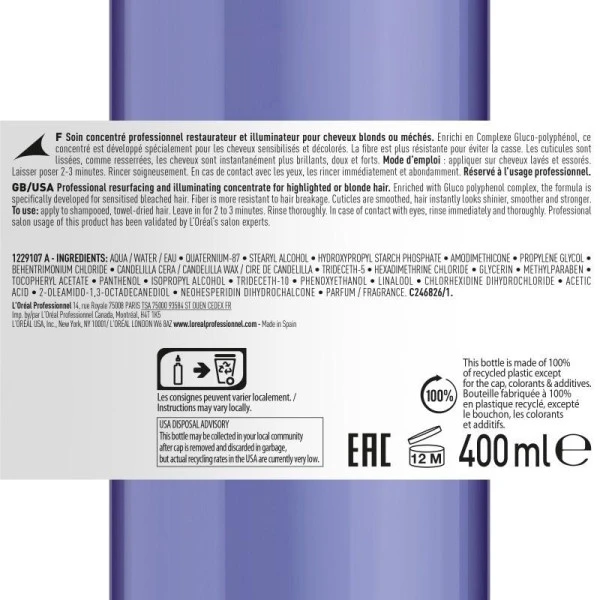 Soin Concentré Blondifier L'Oréal Professionnel 400ML 8 Soin Concentré Blondifier L'Oréal Professionnel 400ML - Image 6