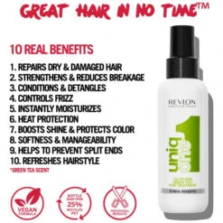 Spray 10-en-1 Thé Vert UniqOne Revlon 150ML -Beauty Care Soldes spray 10 en 1 the vert uniqone revlon 150ml 3