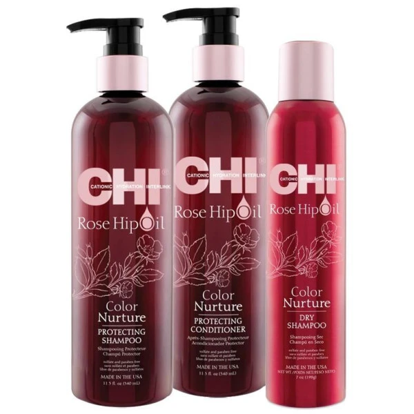 Trio Shampooing Sec Rose Hip Oil CHI 3 Trio Shampooing Sec Rose Hip Oil CHI